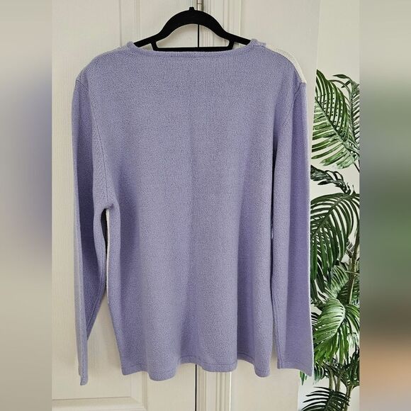 TanJay Purple and White Crew Neck Sweater with Winter Design - Picture 4 of 5